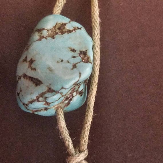 Vintage hand strung Natural Turquoise necklace - image 4