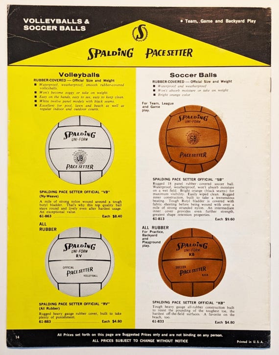 Vintage 1964 Spalding Sports Equipment Catalog - Etsy