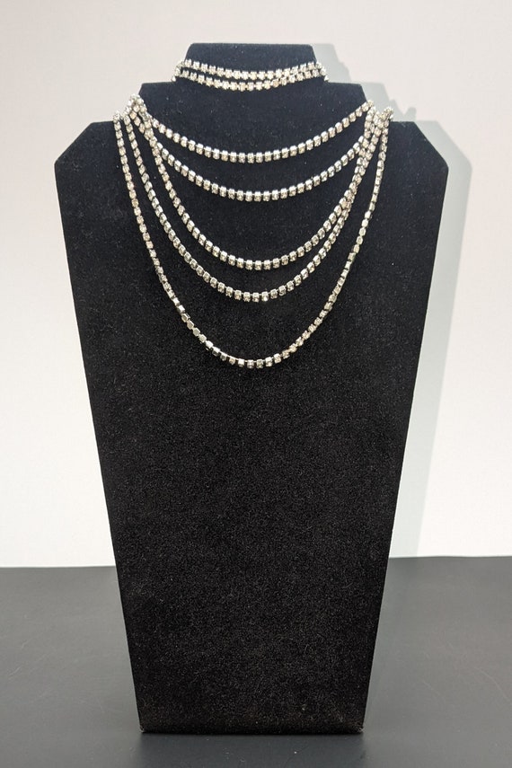 Vintage Very Long Single Strand Rhinestone Necklac