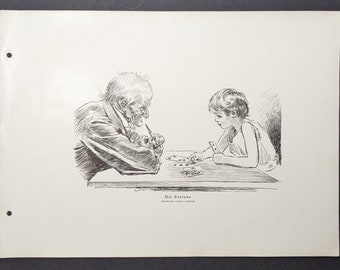 Charles Dana Gibson "His Fortune" from Collier's Portfolio "American Art By American Masters" 1914