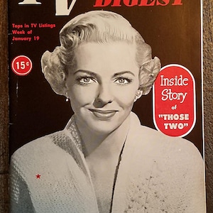 TV Digest 1/19/1952 with Vivian Blaine from &quot;Those Two&quot; on the cover