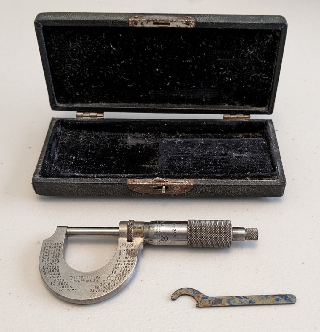 Starrett 230 Micrometer With Adjustment Spanner Wrench in Original Box
