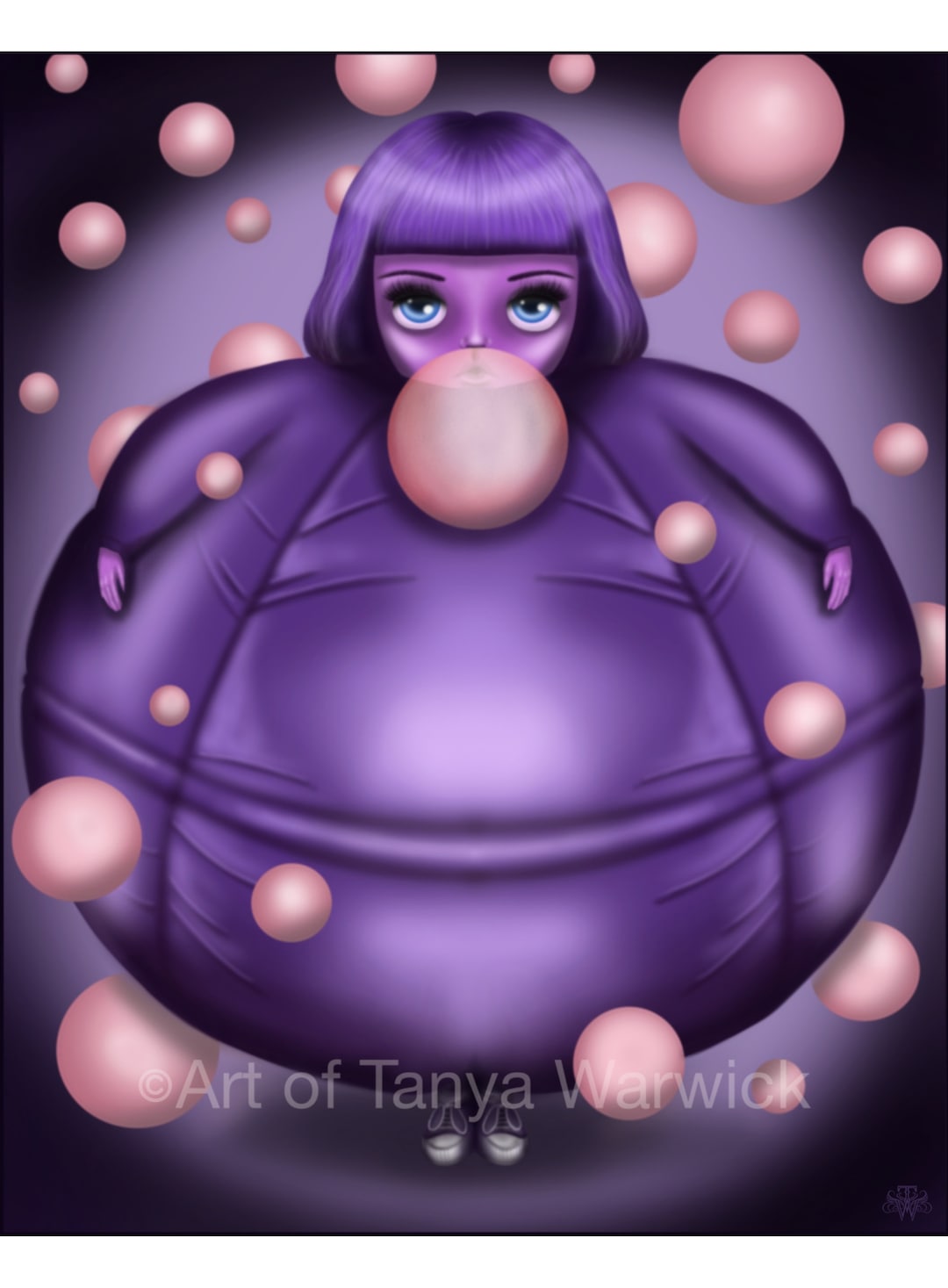 Tim Burton Wall Decor | Violet Beauregarde fan art Print | Willy Wonka inspired Gift