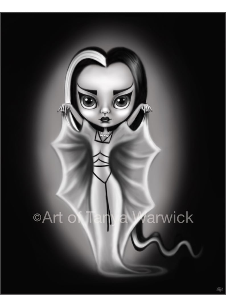 Lily Munster Print Gothic Wall Art Halloween Decor Etsy