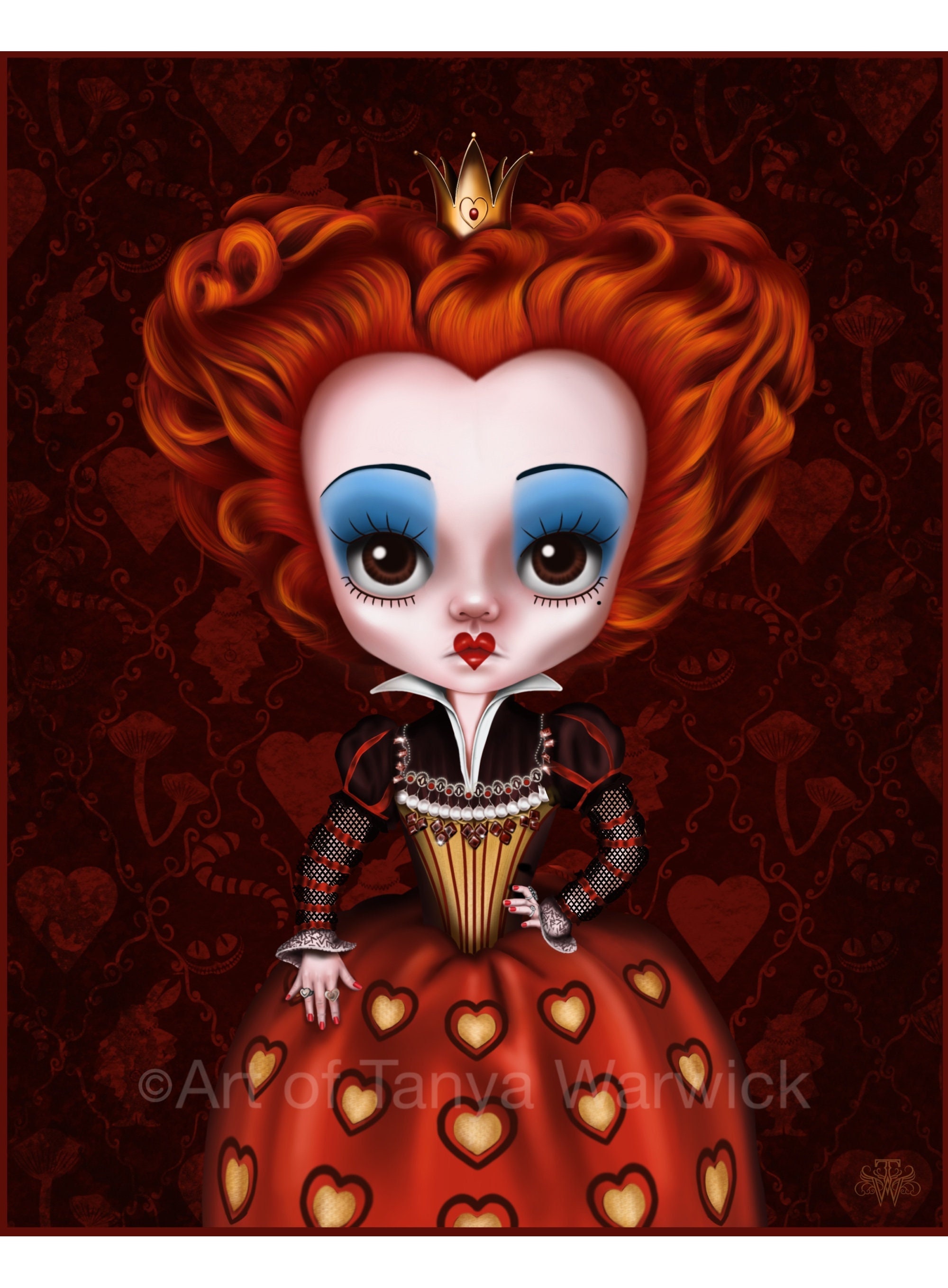 Apparatet Neuropati udledning Tim Burton Fan Art Print Red Queen of Hearts Gothic Decor - Etsy