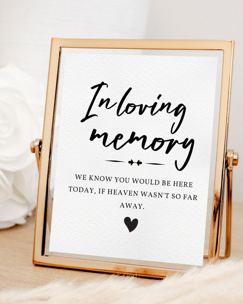 In Loving Memory Wedding Sign Printable Etsy In Loving Memory Wedding Sign Printable Etsy