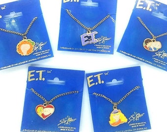 1980s E.T. Necklace, new in package