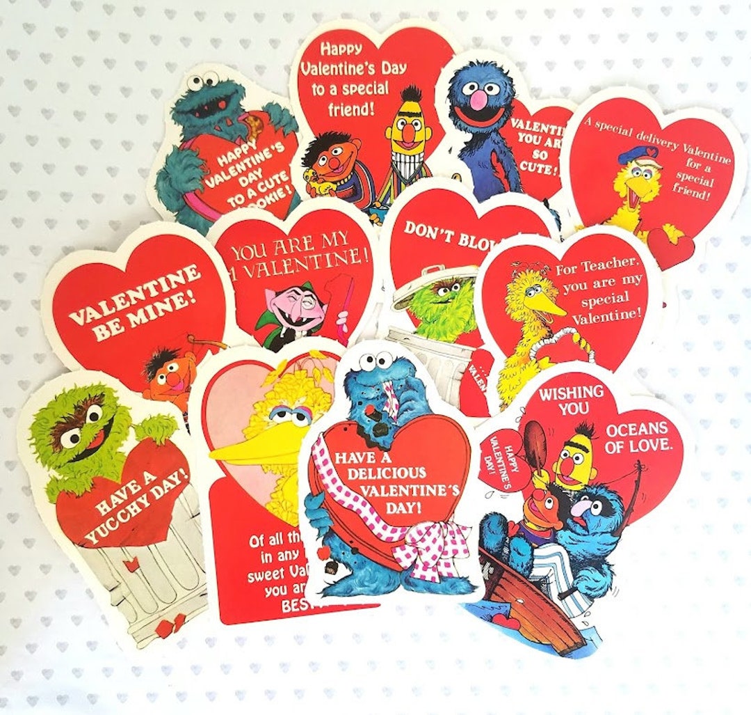 Vintage Sesame Street Valentines Etsy