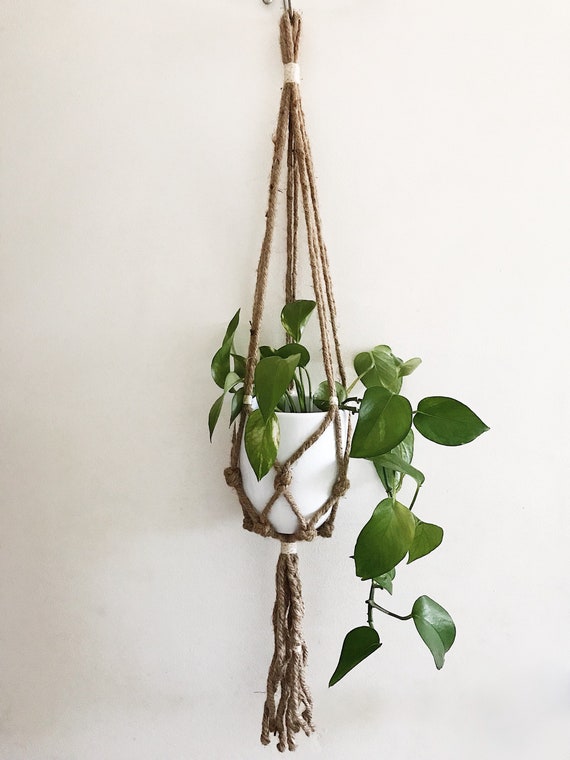 JUTE TWiNE macrame plant hanger Etsy