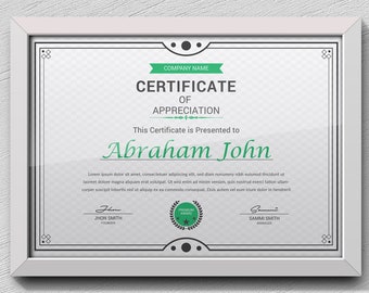 award certificate etsy