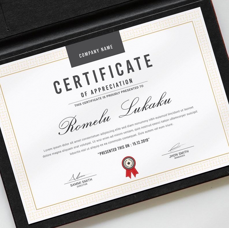 Modern canva certificate of appreciation available in a4 and etsy