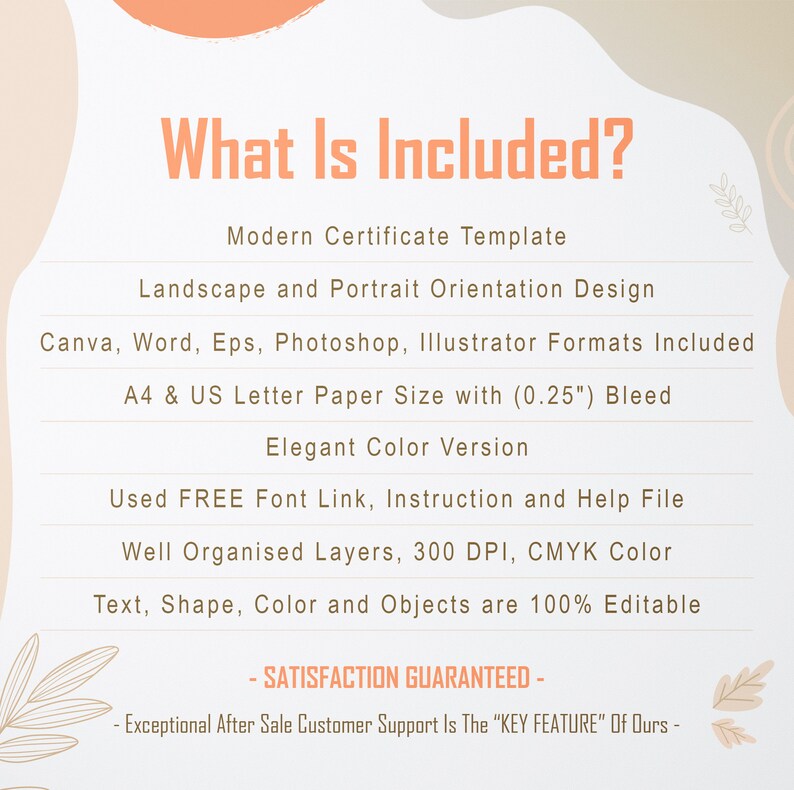 Modern canva certificate of appreciation available in a4 and etsy