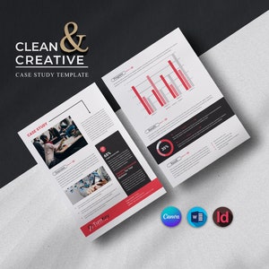 Case Study Booklet Canva Template Business Report Brief MS Word Monthly Flyer Templates Brochure Design Online Editable Instant Download