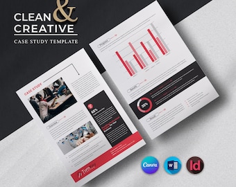 Case Study Booklet Canva Template Business Report Brief MS Word Monthly Flyer Templates Brochure Design Online Editable Instant Download