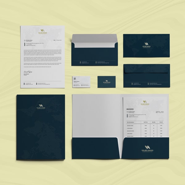 Business Identity Package Canva Template Corporate Identity Pack MS Word Files Templates with Letterhead Invoice Business Card Envelope