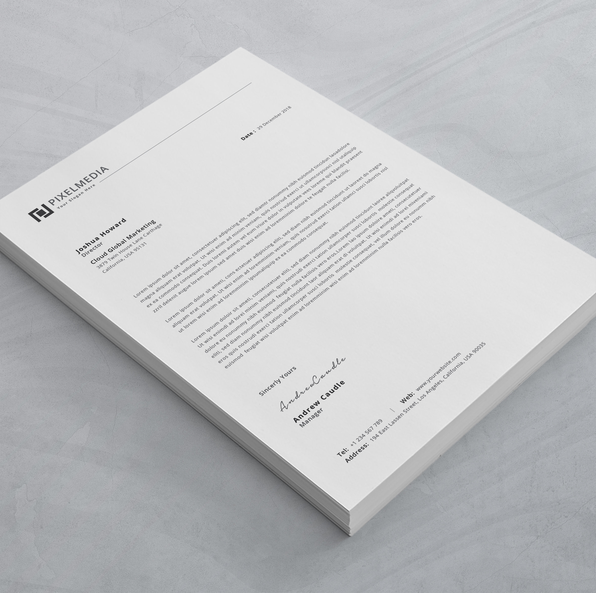Business Letterhead Template Canva Editable, Custom Company Letterhead