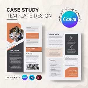Case Study Template | Editable Business Case Study Design | Printable Marketing Report Template for Canva, Word & InDesign