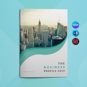 Company Profile Canva Template Business Brochure MS Word Flyer Templates Corporate Introduction Magazine Instant Download Edit Online Canva