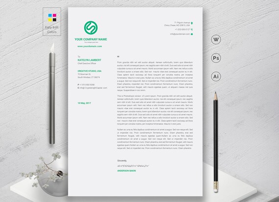 letterhead template for word diy custom letterhead personalized letterhead business letterhead diy stationary custom stationary custom letterhead word