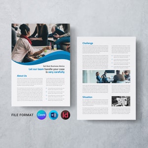 Case Study Booklet Canva Template Business Report Brief MS Word Monthly Flyer Templates Brochure Design Online Editable Instant Download