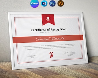 Certificate of Achievement Template Editable Award Certificate Modern Printable Certificate Design Professional Certificate Canva & MS Word