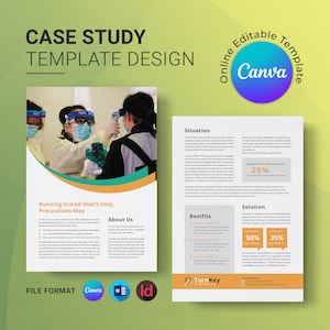 Business Case Study Template Canva Editable, Custom Business Case Study Template for Word Digital Download, Print Ready Online Editable