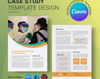Business Case Study Template Canva Editable, Custom Business Case Study Template for Word Digital Download, Print Ready Online Editable