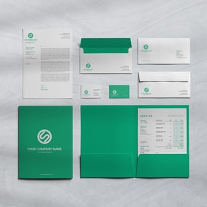 Corporate Identity Package Canva Template Business Identity Pack MS Word Files Templates with Letterhead Invoice Business Card Envelope