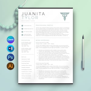 New Grad Nurse Resume Template, Nursing CV, Registered Nurse Resume for Canva and Word, RN Resume, Student Nurse Resume, Nurse Practitioner