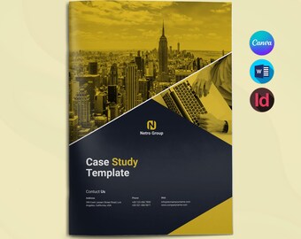 Printable Case Study Template | Business Report and Project Analysis Layout | Editable Canva, Word & InDesign File