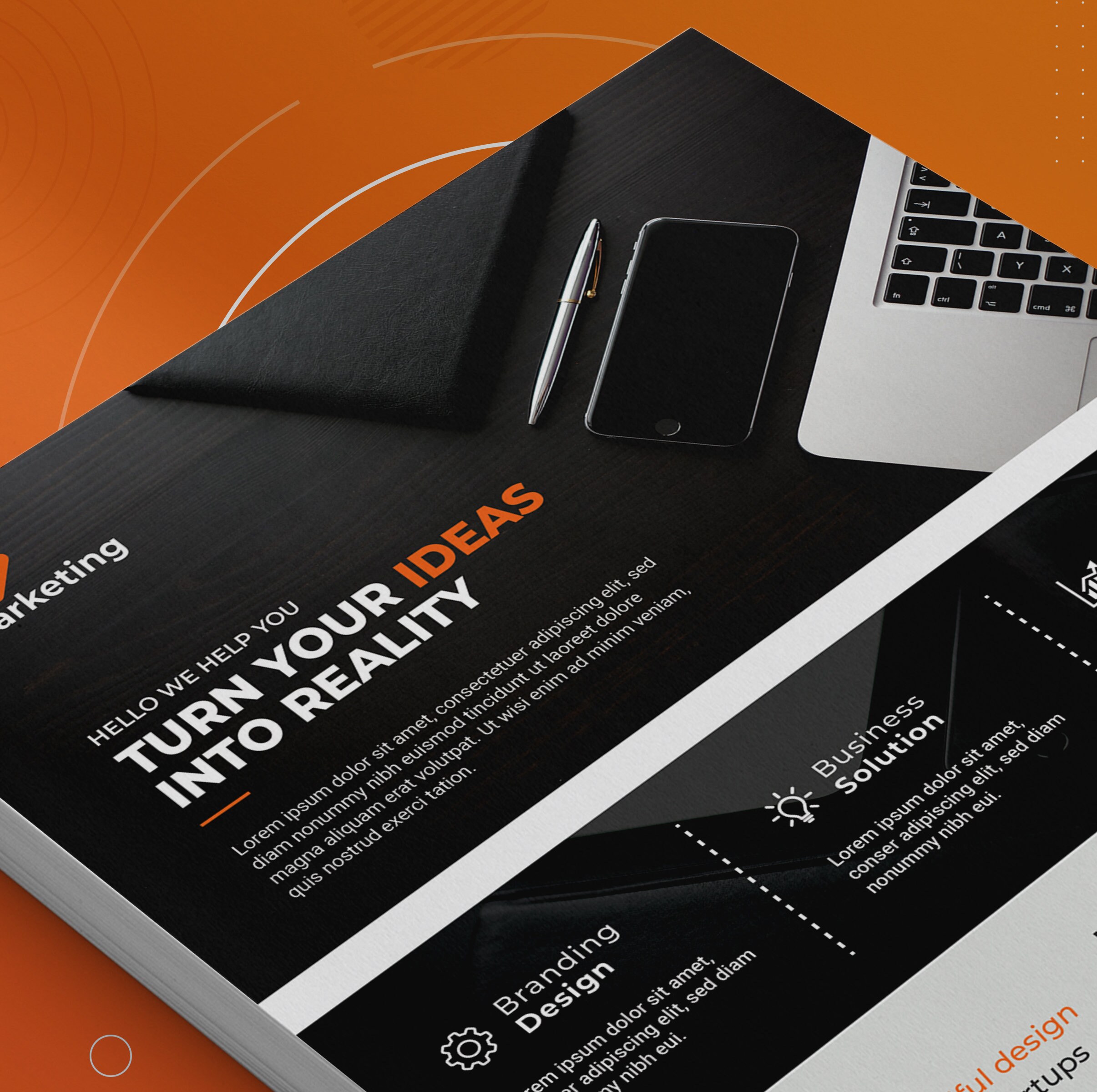 Modern corporate business flyer template for canva ms word and