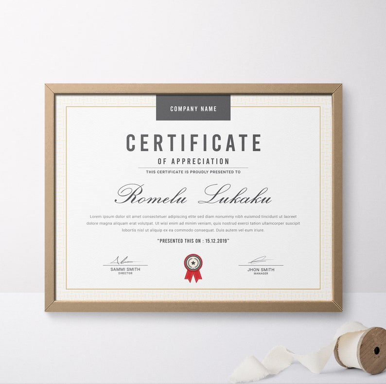 Canva Certificate Of Appreciation