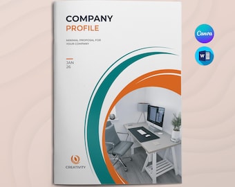 Company Profile Template Canva and Word Editable Business Proposal Brochure Modern Company Presentation Corporate Profile Digital Download