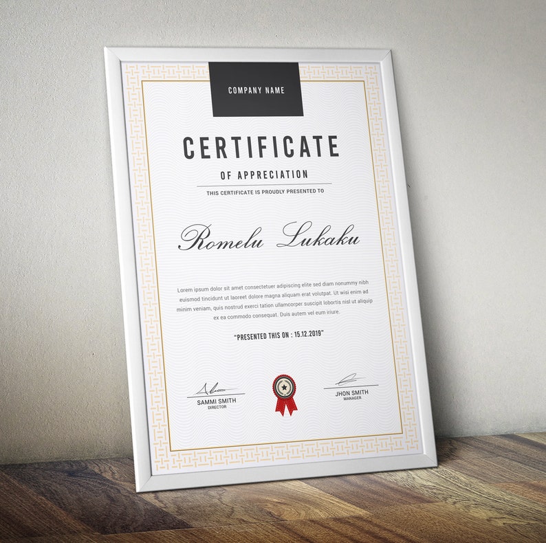 Modern canva certificate of appreciation available in a4 and etsy
