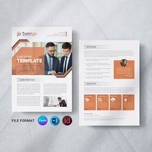 Case Study Booklet Canva Template Business Report Brief MS Word Monthly Flyer Templates Brochure Design Online Editable Instant Download