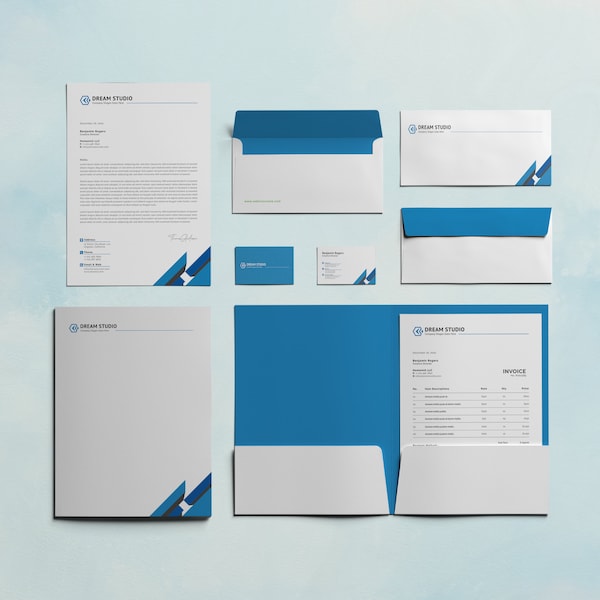 Modern Corporate Identity Pack, Corporate Stationery Design Template | Clean Branding Identity Template | Canva & MS Word Template