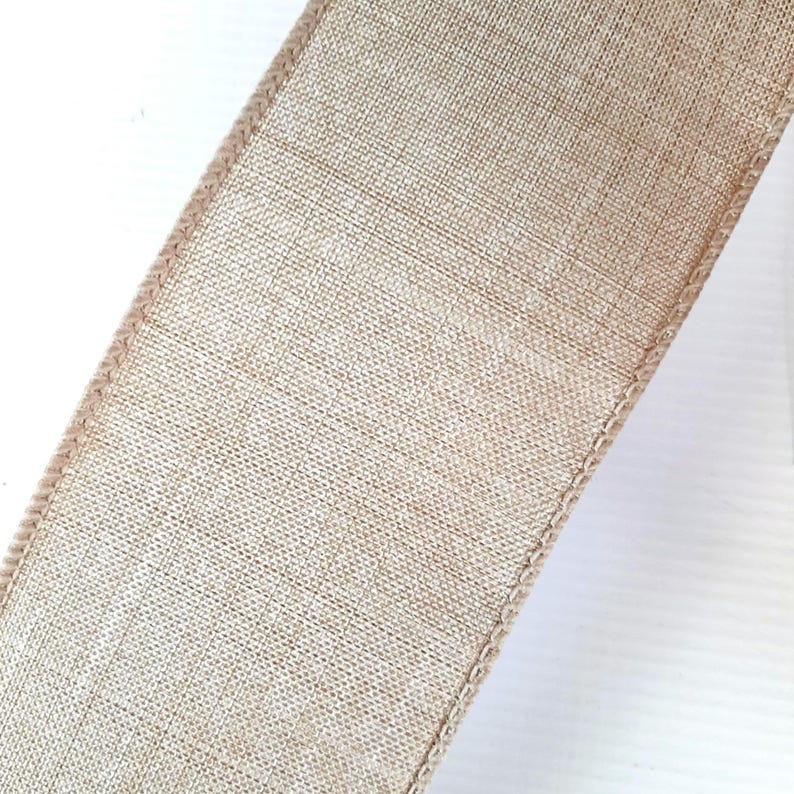Everyday Bows, Farmhouse Bows for Wreaths, Rustic Bows for Wreaths, Rustic Decor, Linen Ribbon, Wired Ribbon Bows, Beige Farmhouse Bow image 6
