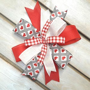 Valentine&#39;s Day Bows, Country Bows for Wreath Supplies, Heart Print Ribbon, Lantern Decor, Wired Ribbon Bows, Home Decor, Wreath Attachments