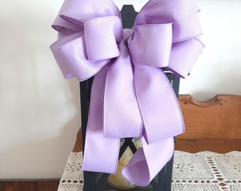 Spring Wreath Bows, Farmhouse Bows for Wreaths, Purple Bows for Wreaths, Lantern Decor, Silky Ribbon, Wired Ribbon Bow, Purple Farmhouse Bow