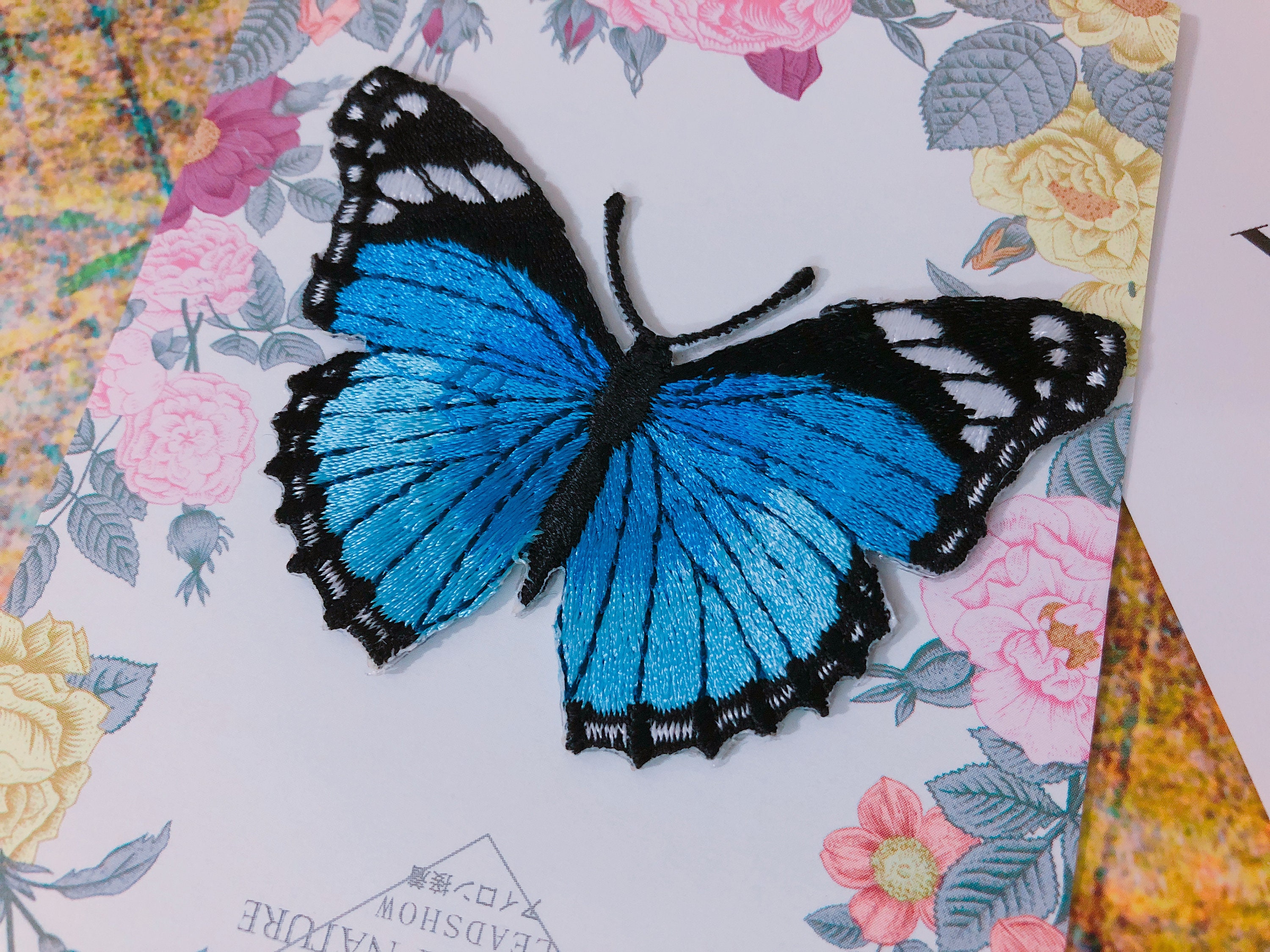 MorPho/Danaus Genutia/ tiger Butterfly patch /Blue / | Etsy