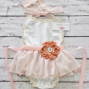 Boho Lace Baby Girl Romper, Boho 1st Birthday Outfit, Cake Smash Outfit, Photography Prop, Ivory Baby Romper, Blush Baby Romper with Sash