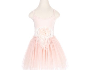 Baby Pink Tutu Girls Dress, Tulle Girl Dress, Toddler Tutu, First Birthday Dress, Vintage wedding Girl Dress, Boho Flower Girl, Princess