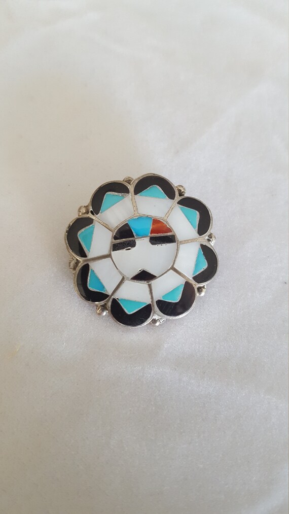 Vintage Zuni Sunface Pendant/pin - Etsy