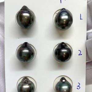 10-11mm Juicy Extra Luster Peacock/green/Dark color, Oval/Tear Drop/Baroque Tahitian Cultured Pearl, Sold by Pair, Wholesale pearls