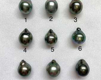 Perle De Tahiti Goutte 8-9mm - Brin Couleur Naturelle Bleu Argenté - Haute Qualité
