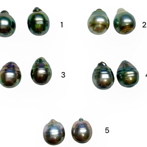Tahitian Pearl,9-10mm Extra Luster,Oval/Tear Drop/Circle Tahitian Cultured Pearl,Sold by Pair,good for pearl earring,pendant,031223-1