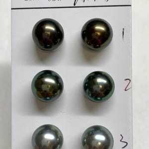 8-9 MM High Luster Natural Color Black/Green/Blue/Peacock Tone, Tahitian Cultured pearl pairs,For pearl earrings,Pendant,Ring, Sold by Pair