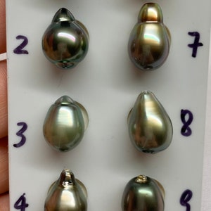 Color! Luster! 10.0-11.0 mm Extra Luster Peacock/Green/Blue/Grey Tone Tahitian Cultured pearls, Oval/Tear Drop/Semi Baroque, Sold by PC