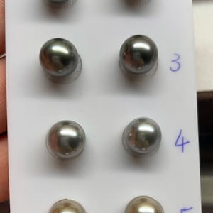 タヒチ産真珠ペア、9-10 MM タヒチ産養殖真珠、イヤリング、リング、バングル、ペンダントネックレス用、ペアで販売、ロット 19324-910-110123-5