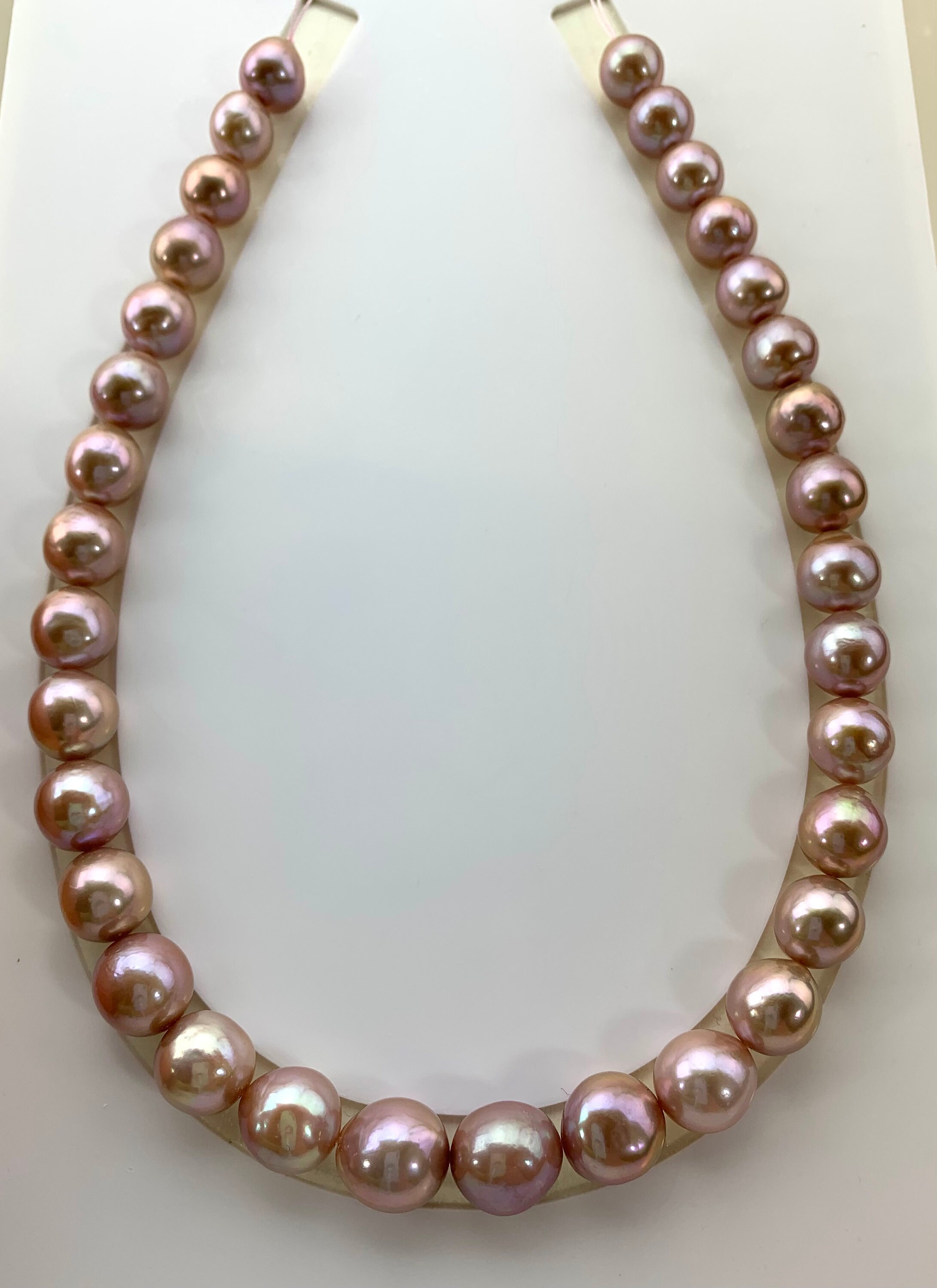 AAAA Edison Pearl Necklace, 11.1-13.8 Mm Semi Baroque Lavender